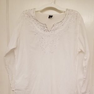 White Indian embroidered shirt